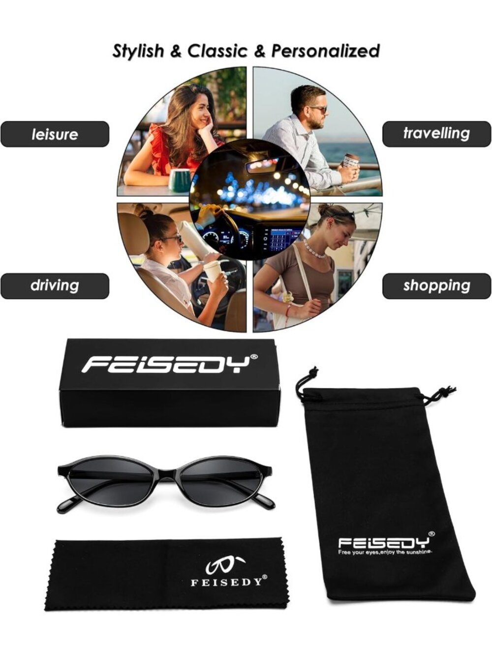 Trendy 90s Retro Oval Cat Eye Sunglasses for Women - Lightweight Y2K Shades - Picture 7 of 7